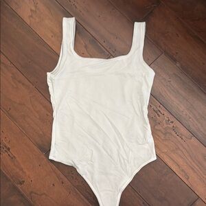 Abercrombie & Fitch White and Gray Bodysuit